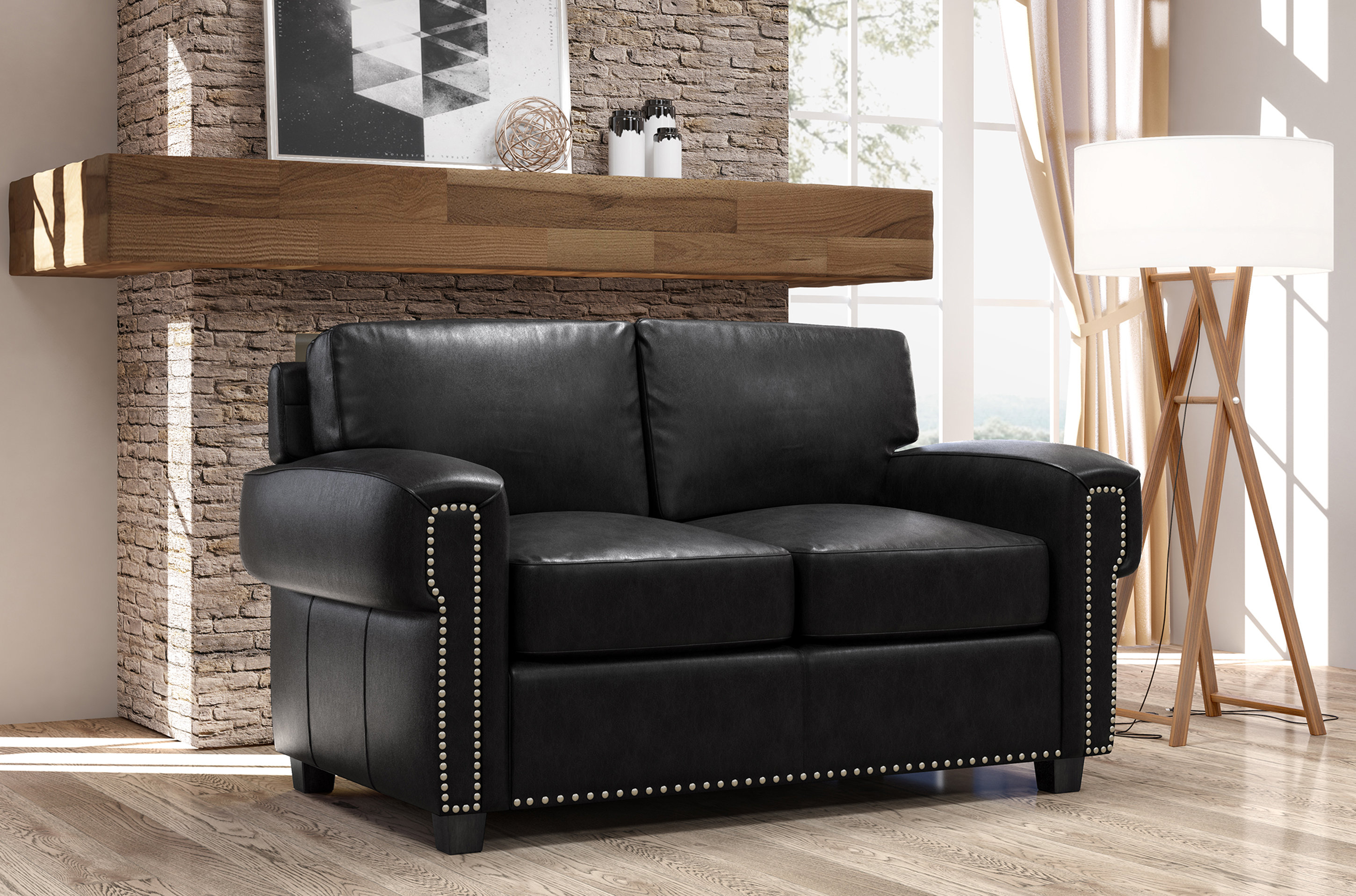 Wildon Home Fardin 63 Leather Sleeper Loveseat Wayfair