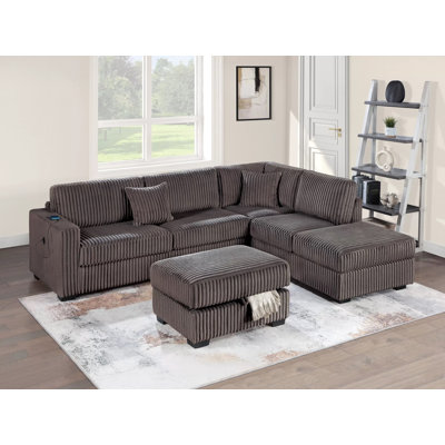 Ensemble modulaire réversible 3 pièces avec repose-pieds Adah