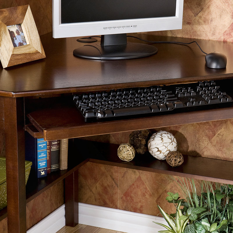 Bureau d'ordinateur de coin Jakayla - Noir, Espresso