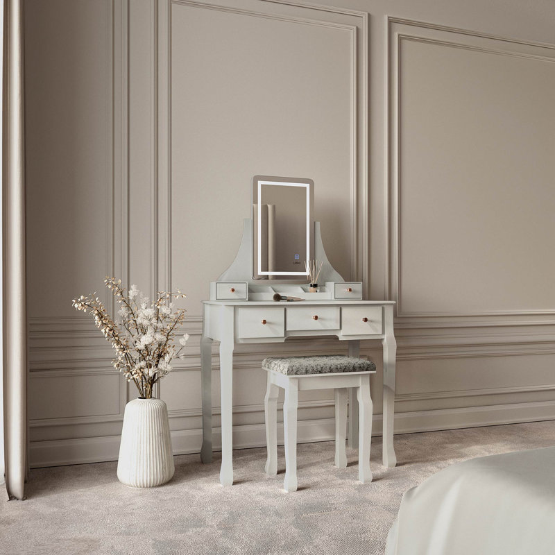 Rochdale Dressing Table with Mirror, Grey