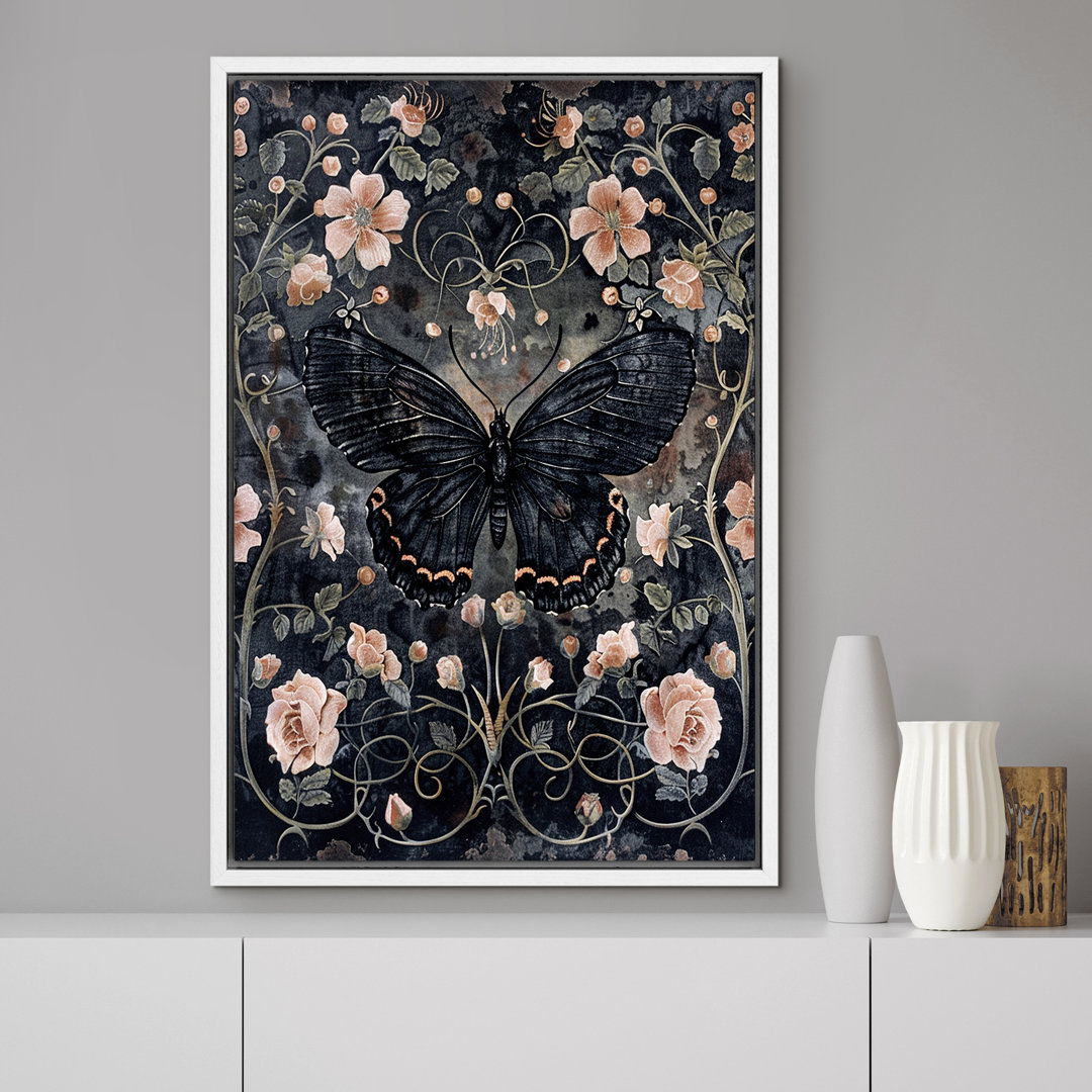 Animals " Butterfly Moody Gothic Animals Dark Floral Botanical Artwork Paintings " wall26 Frame 