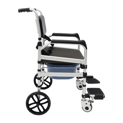 Lockable Rolling Shower Chair With Commode(O-Shape Seat)