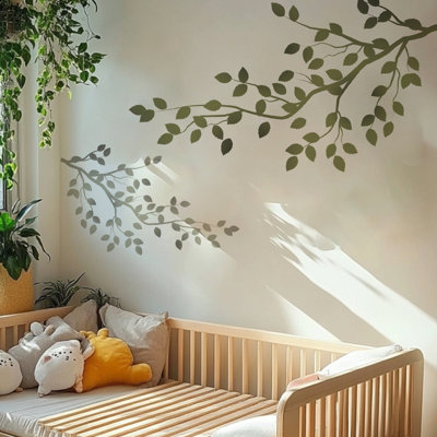 Spring Green Elm Branches Peel And Stick Wall Decals