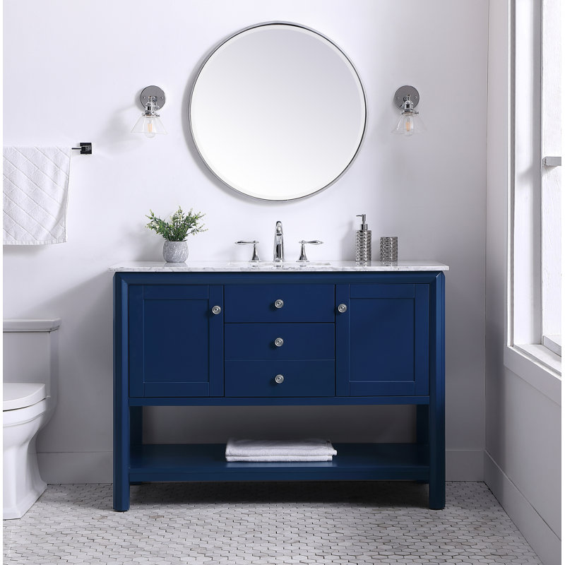 Ensemble de meuble-lavabo simple 48 po Newsoms, Bleu