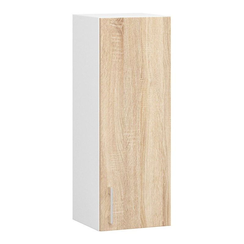 Lima kitchen wall cabinet in white and sonoma oak, 72cm H x 30cm W x 30.5cm D