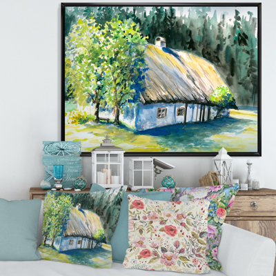 Vieille maison blanche à la campagne - Peinture sur toile