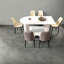 Ensemble de table de salle à manger moderne avec panneau de fibres à densité moyenne crème et pu, parfait pour la maison et la cuisine