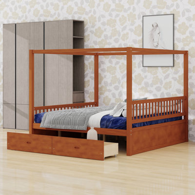 Luxury Canopy Bed Featuring Storage Drawers