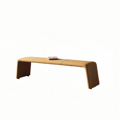 Modern Minimalist Home Long End-of-Bed Bench Leather Match Upholstered Bench