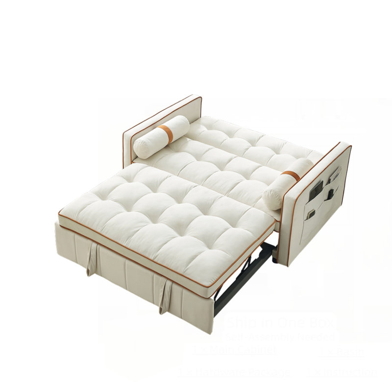 Canapé-lit 2 places 55,5 po Modern, Beige