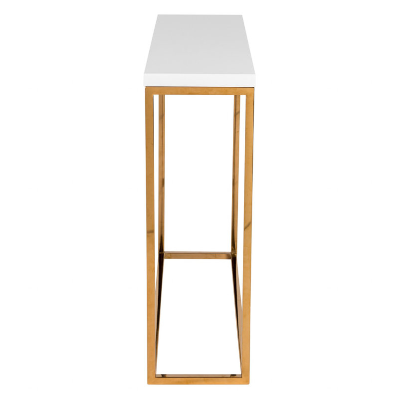 Camp Narrow Console Table, Silver, White
