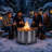 TATAANTY 28 Inch Smokeless Fire Pit , Stainless Steel Outdoor Wood Burning Fireplace with Grill Rack, Stand, Backyard, Camping, Bonfire & BBQ, Sliver-129184084
