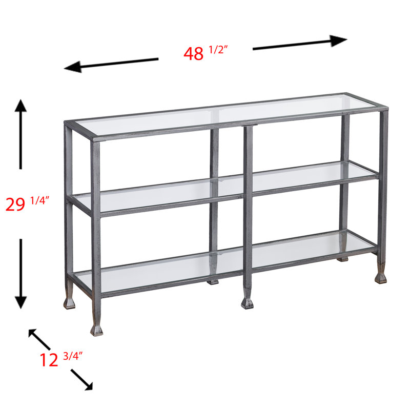 Jordyan 48.5'' Glass Top Console Table, Silver