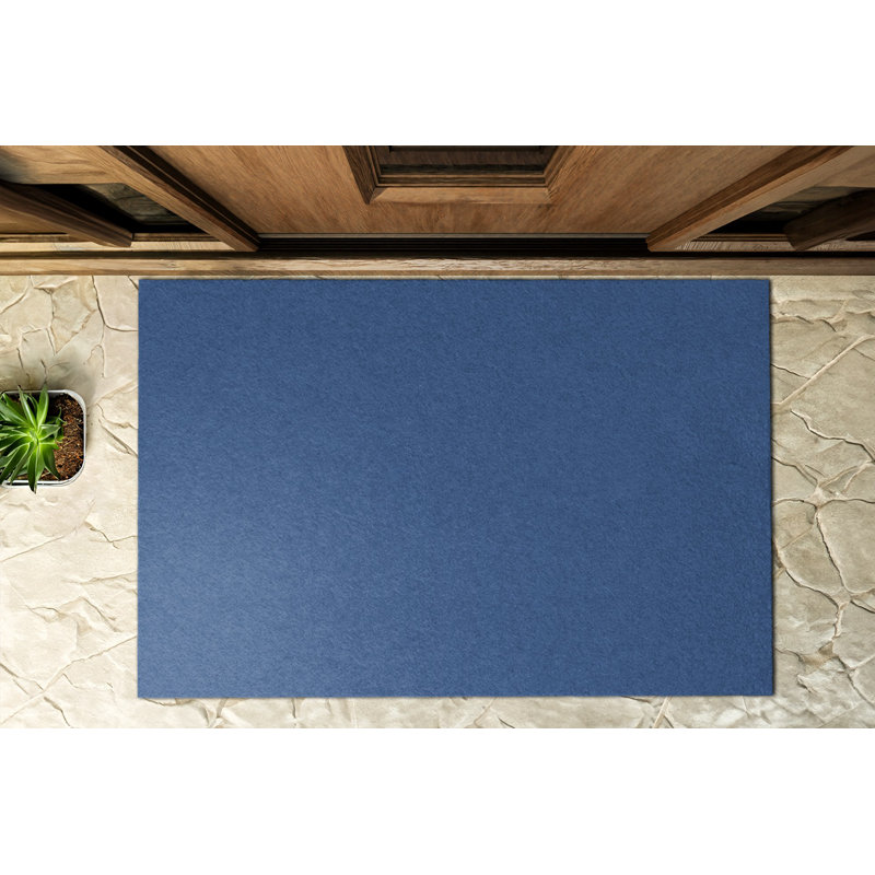 Non-Slip Outdoor Doormat, Muffled Blue
