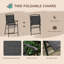 Ensemble de mobilier de patio 4 pièces, 2 chaises pliantes, parasol à angle réglable, table de salle à manger en verre trempé texturé Wave-1379538525