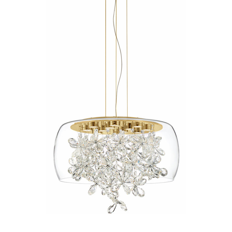 Lustre géométrique à 12 lumières DEL Destiny, Laiton vieilli