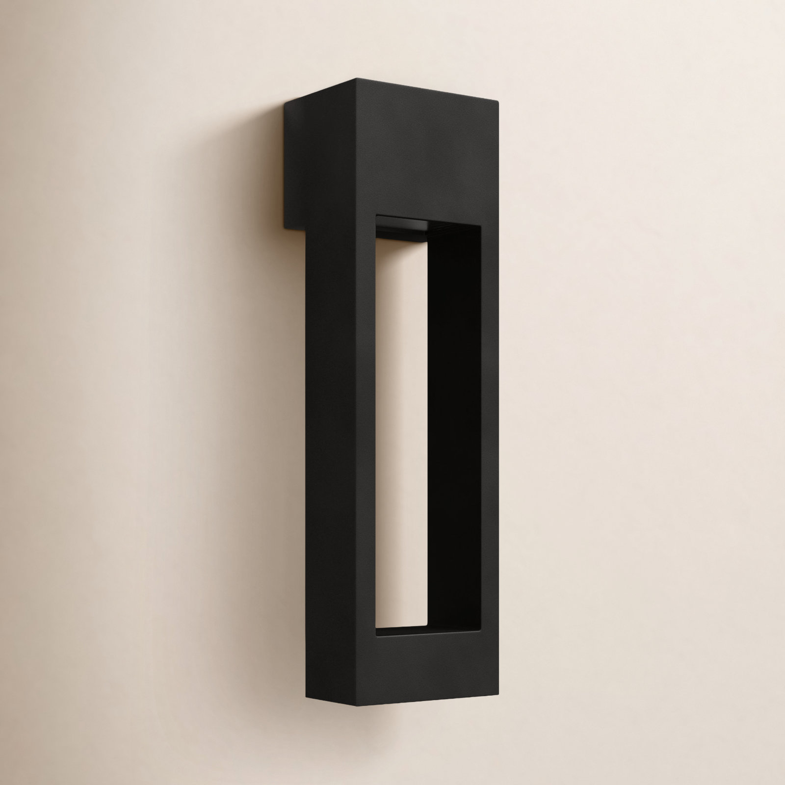 Blandburg Rectangle Outdoor LED Wall Light, Black, 24" H x 7" W x 7" D