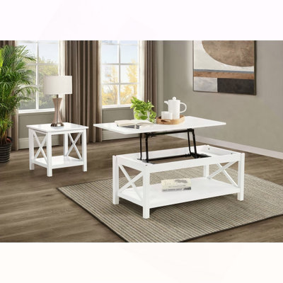 Slater White End Table