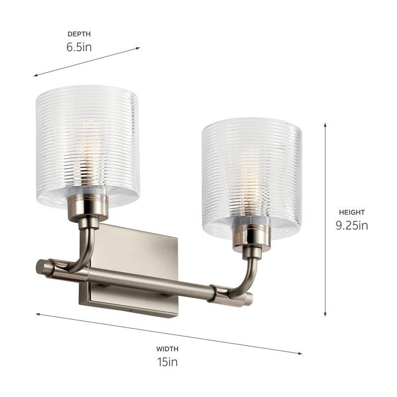 Harvan 2 - Light Dimmable Vanity Light, Satin Nickel