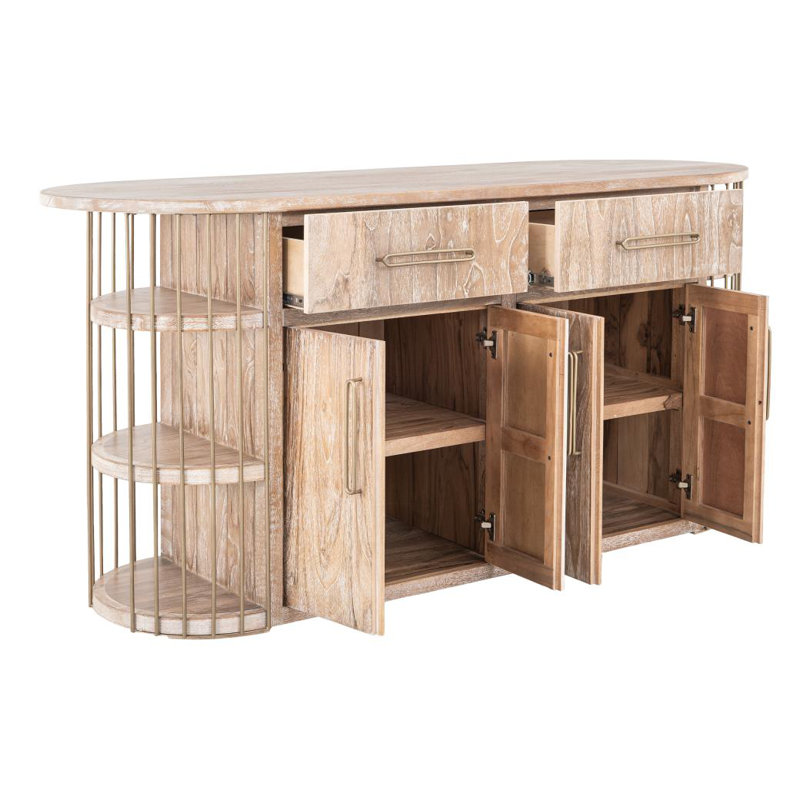 Balam2 Drawer & 4 Door, 6 Shelf Kitchen Island, Light Brown