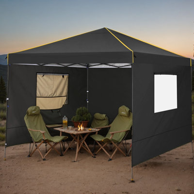 10x10 Pop Up Canopy Tent with Sidewalls and Roll-up Ventilated Windows with Mosquito net