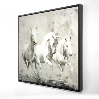 "Trois chevaux blancs qui courent"