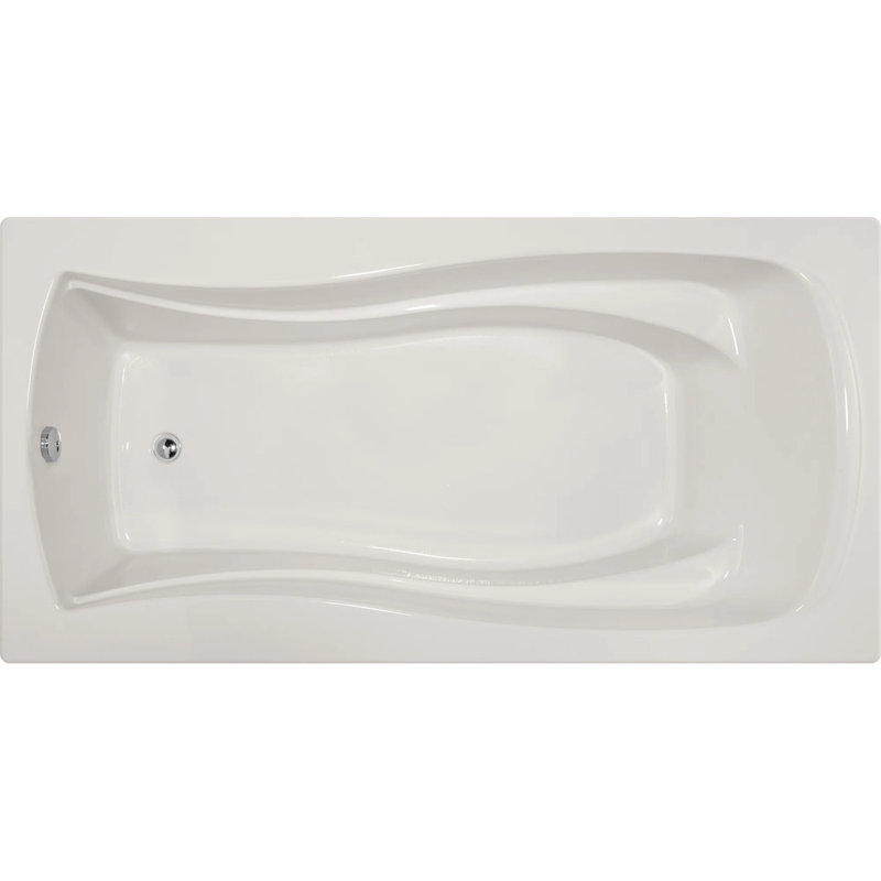 Charlotte 72'' x 36'' Soaking Acrylic Bathtub, White, Polished Brass