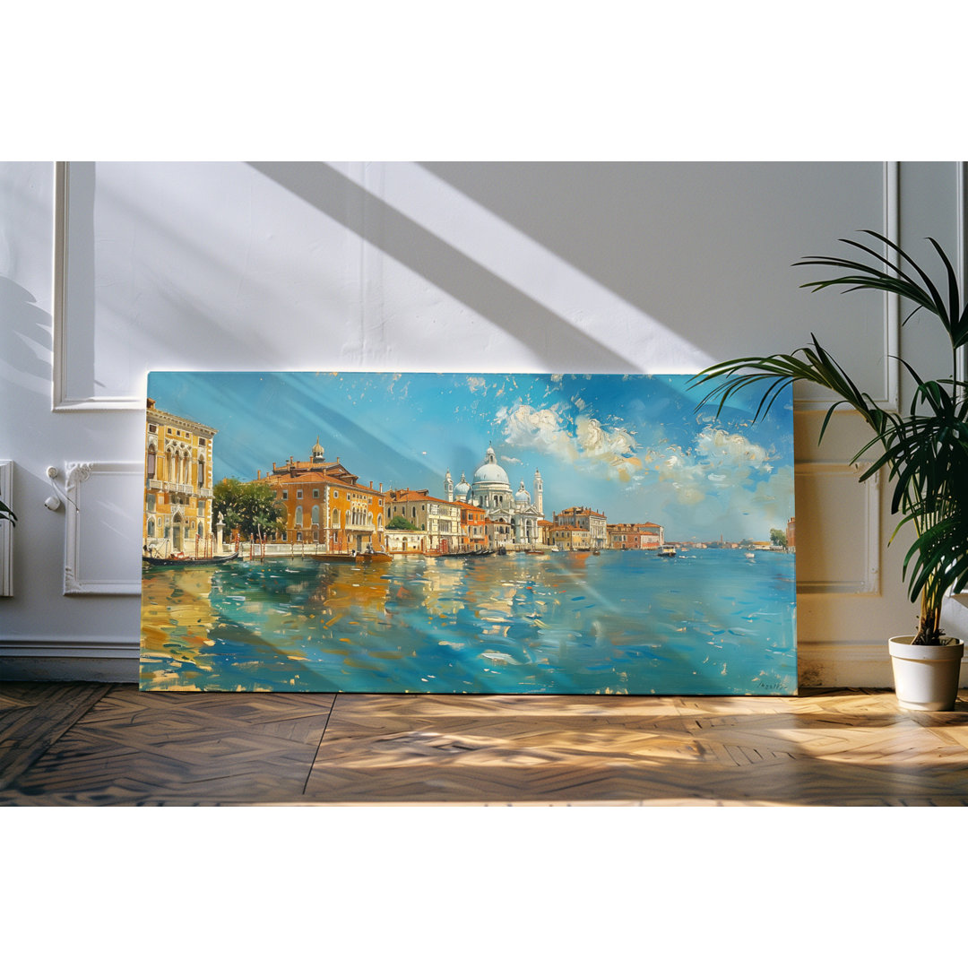 Bilder auf Leinwand 120x60cm Venedig Italien Blau Sommer Sonnenschein Kunstvoll