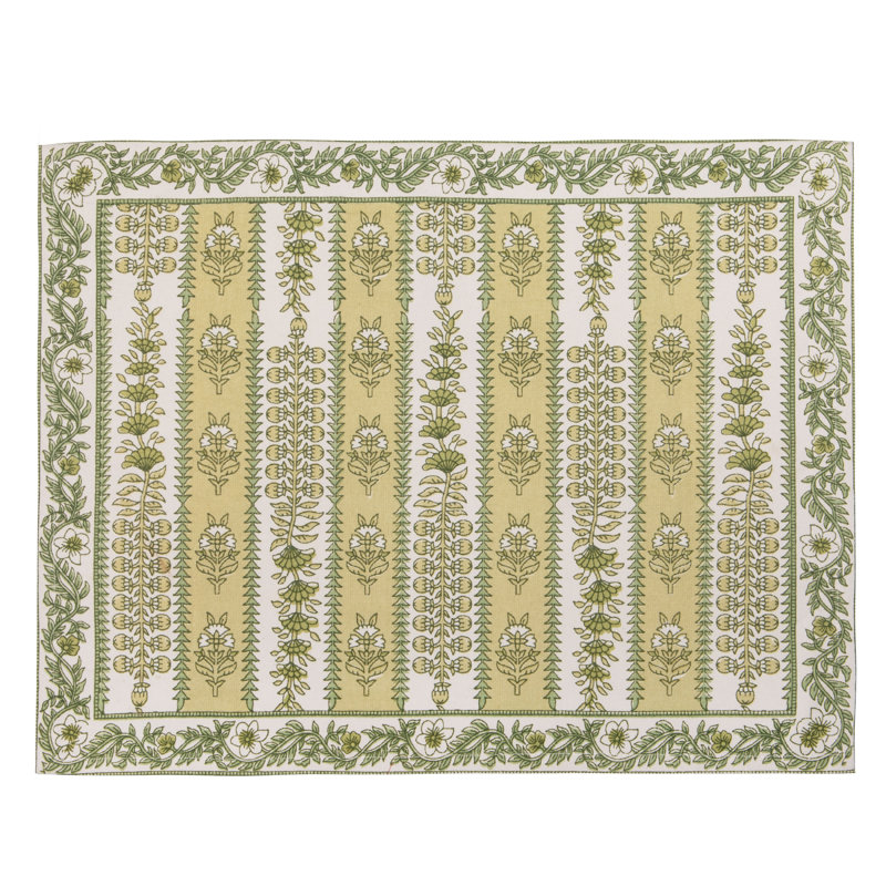 Avignon 100% Cotton Rectangle Placemats, Pistache