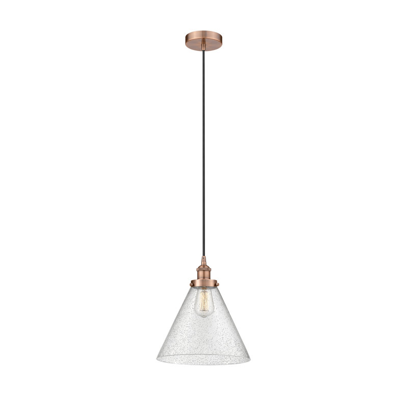 Buckholts 1 - Light Single Drop Pendant Pendant, 14.75" H x 12" W x 12" D, Copper