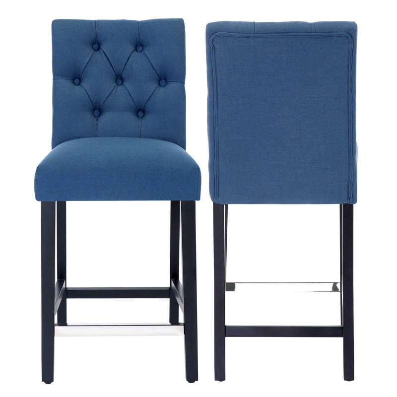 Tabouret de bar et de comptoir Wren (ensemble de 2), Tabouret de comptoir (siège d'une hauteur de 24 p, Thé, Noir
