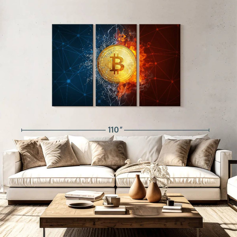 Bitcoin Duality, 48" H x 74" W