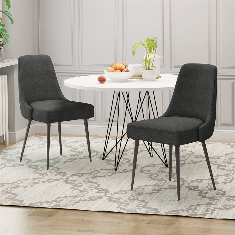 Chaise en tissu, Gris anthracite, Noir