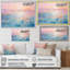 Rose et bleu pastel coucher de soleil - vagues côtières, art mural-1879796129-1879796149