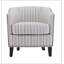 Fauteuil demi-tonneau rembourré à rayures