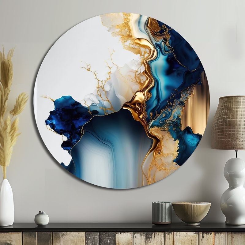 Gaspey - Art abstrait rond en métal, H 36 po x l 36 po