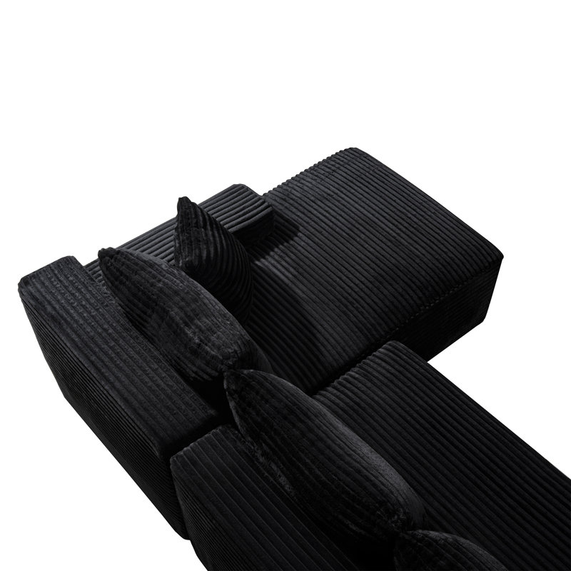 Compression Cloud Sectionals, Corduroy 106.3 Inch Modern Home Sofa