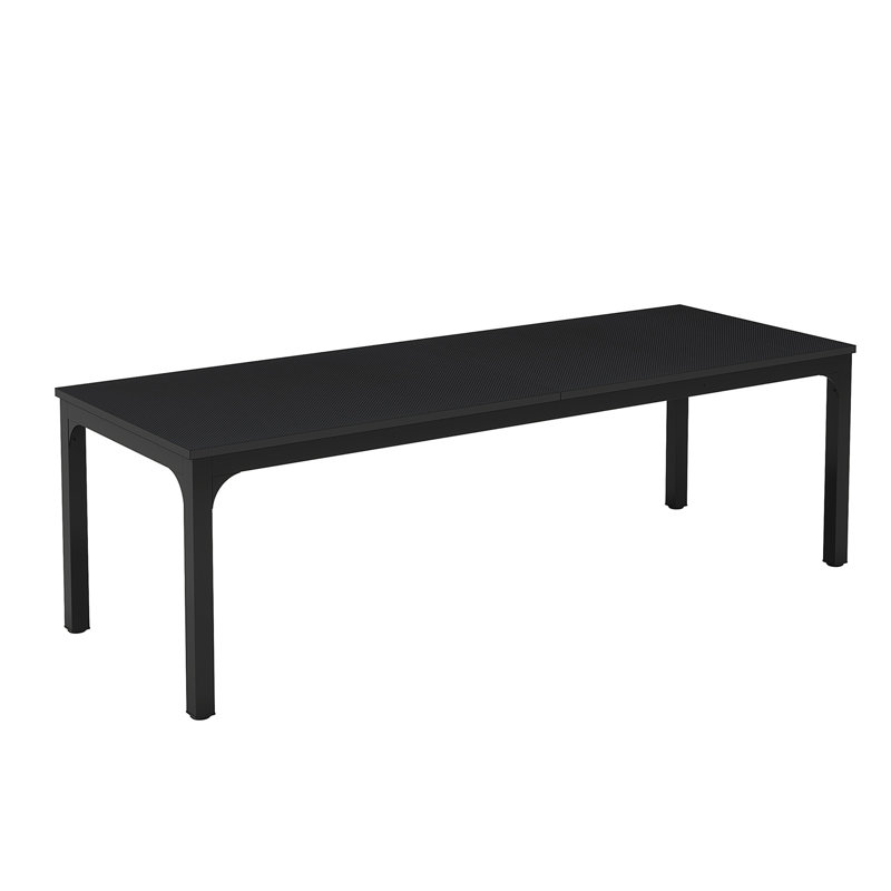 Lamekia Metal Base Dining Table, Black, Black
