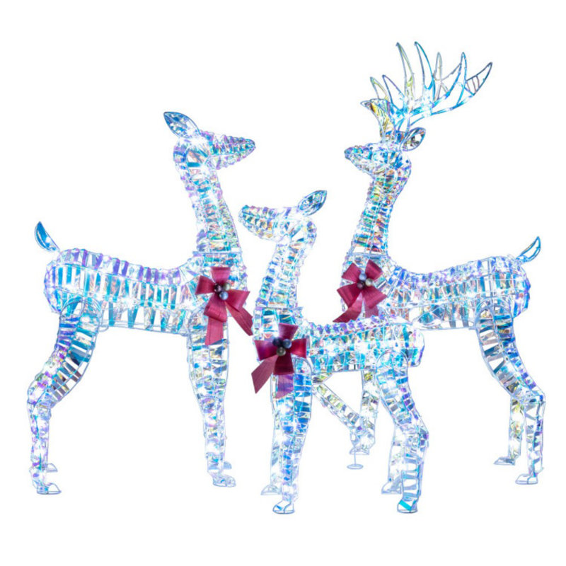 Grande famille de rennes de Noël 3 pièces