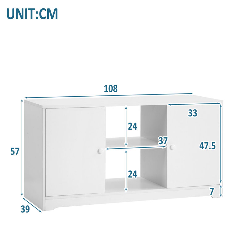 Dishman TV Stand for TVs up to 50", White