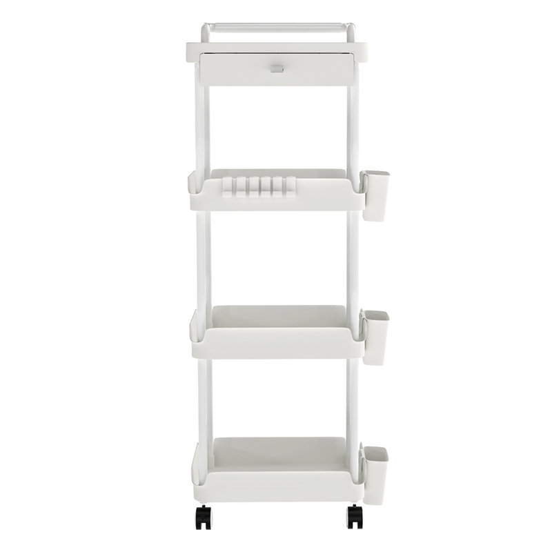 104.4cm H x 33cm W Cart with Wheels, White