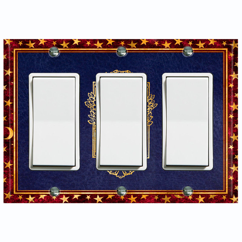Plaque murale murale élégante à 3 branches Elegant Candles, Bleu marine