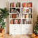 Fellsburg 6-Tier Bookshelf Set, 2-Pciece 70 Inch Tall Bookcase with Barn Door, Freestanding Wood Storage Shelf Display Shelf