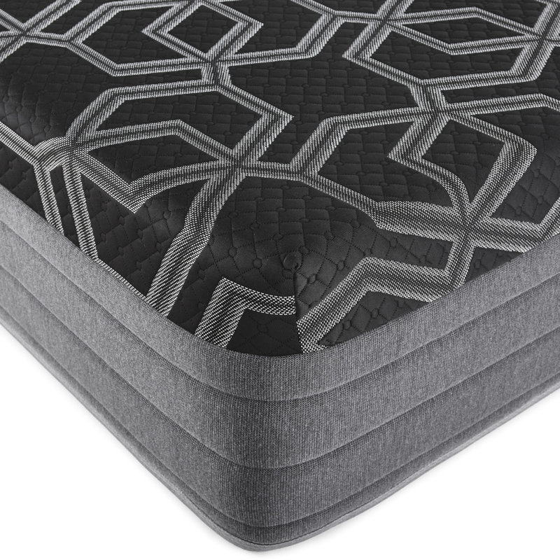 Matelas double 14 po à plateau lisse avec fonctionnalité de couverture de glace rafraîchissante - Cuivre, gel, argent, graphite de 3 po pour une meilleure circulation de l'air et un sommeil confortable