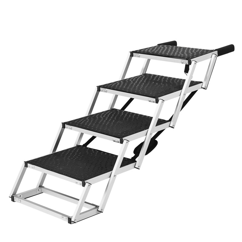 Escalier pour chien pour voiture 4 marches pliables pour chien en aluminium pouvant supporter jusqu'à 150 lb