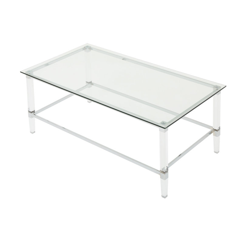 Ultra-Modern Tempered Glass and Acrylic Coffee Table