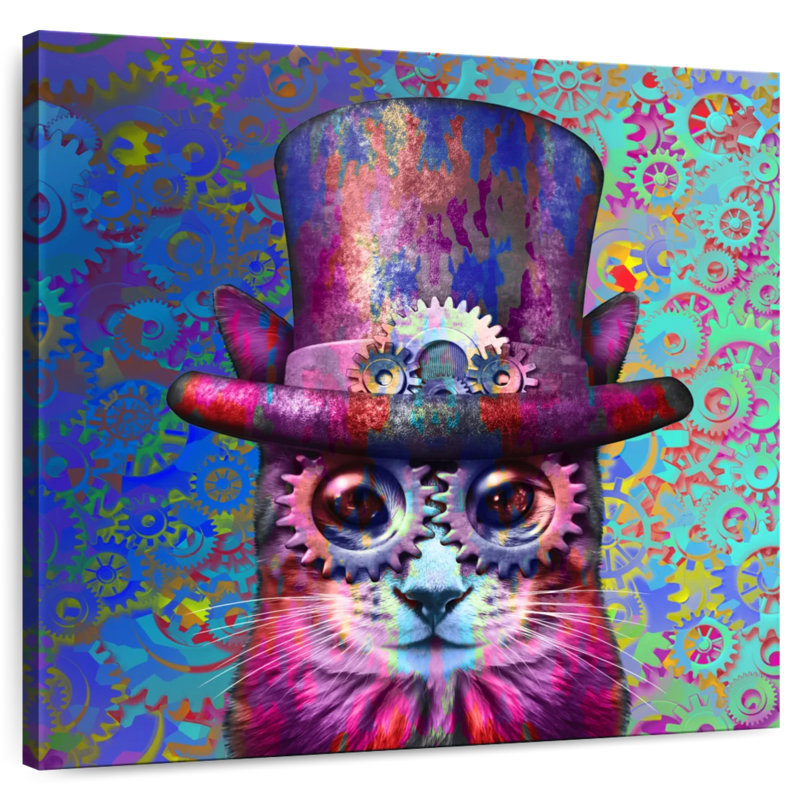 Brampt Steampunk Cogs Cat, 10" H x 10" W