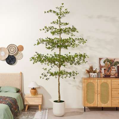 10ft Artificial Black Olive Tree With Large White Planter, Tall Faux Black Olive Tree Indoor, Decorative Faux Olive Tree For Living Room Home Office Corner Decor