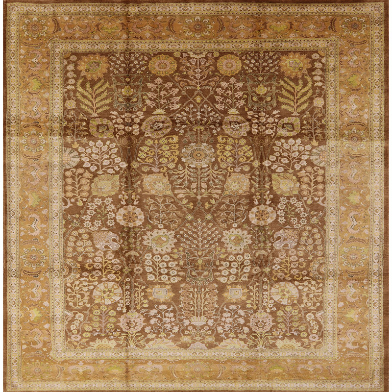 Tapis beige / brun Martinette, Carré 7 pi