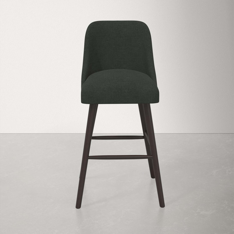 Tabouret Gallie, Tabouret de bar (siège d'une hauteur de 31 po), Espresso, Lin classique noir